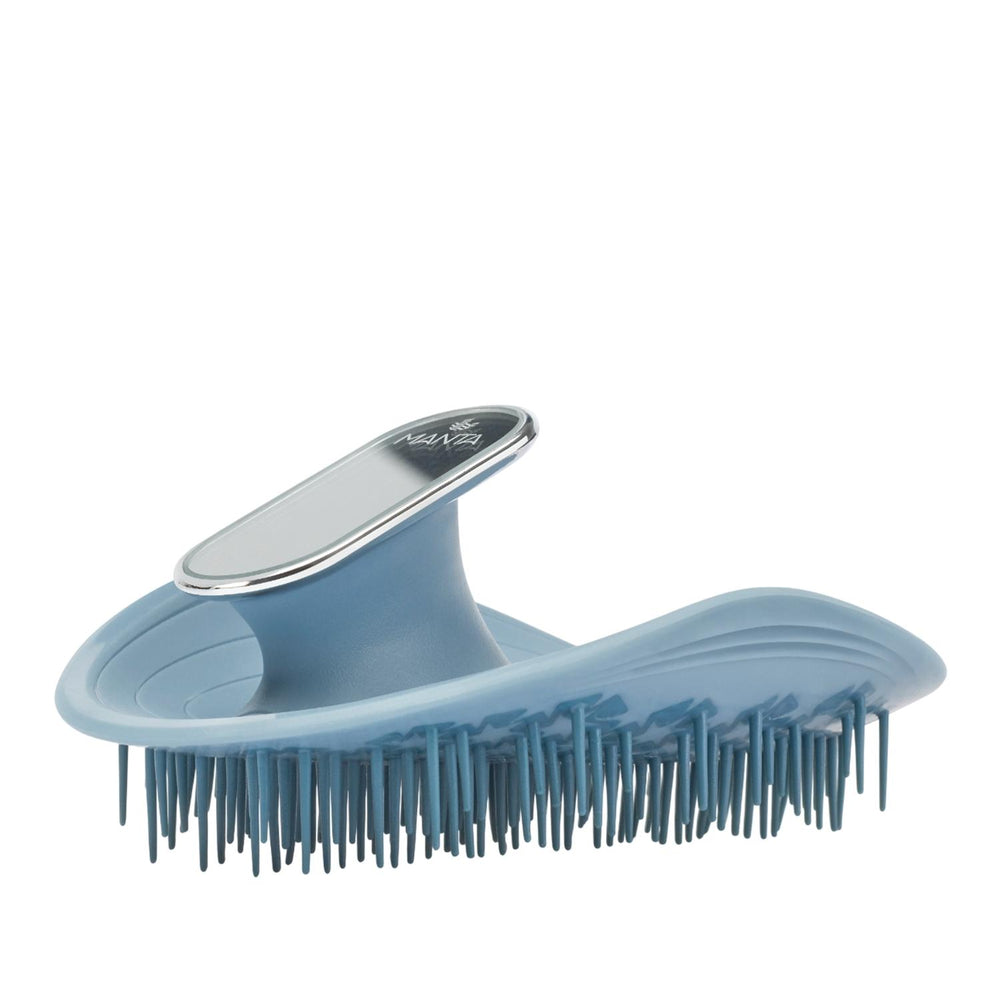 Manta Mirror Hair Brush in Blue White Gold