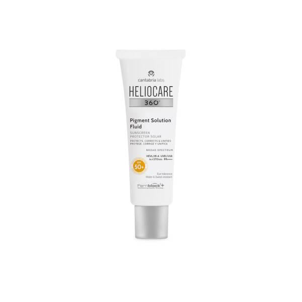 heliocare 360 pigment solution sunscreen fluid bottle, heliocare sunscreen application Heliocare 360 Pigment Solution Sunscreen Fluid - SPF50+ | 50ml Heliocare 360 Pigment Solution SPF50+ | 50ml heliocare, sunscreen, sp50, sensitive-skin, water-resistant, outdoor-activity, uv-protection, skincare, ai-generated, pigment-solution