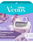 Gillette Venus Comfortglide Olay Razor Refill Blades - 3-Blade Design for Smooth Shaving, Scented Gel Bars, Freesia - view 2