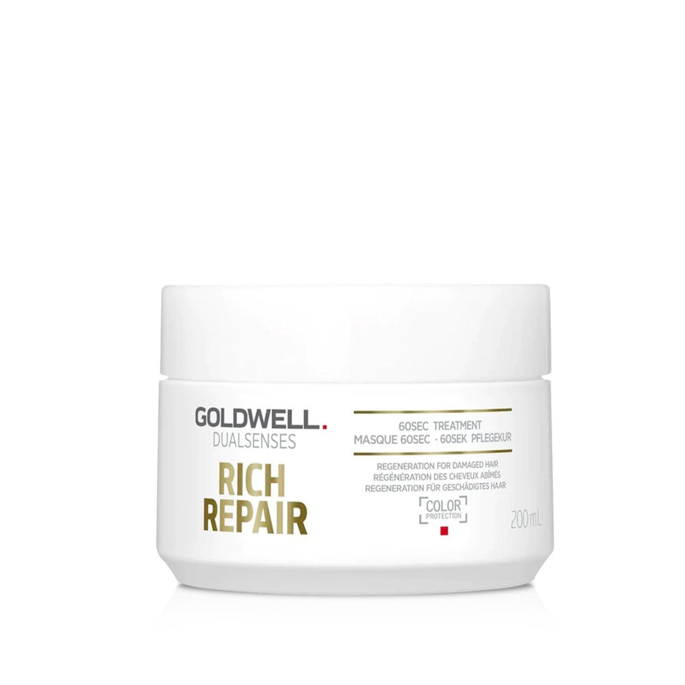 Goldwell Dualsenses Rich Repair 60Sec Hair Mask - Intensive Nourishment & Repair for Damaged Hair Goldwell Dualsenses Rich Repair 60Sec Hair Mask - Quick Repair hair mask, repair hair mask, Goldwell Dualsenses, quick hair repair, intensive hair treatment, hair care, damaged hair, dry hair, nourishing hair mask, hair repair treatment, professional hair care