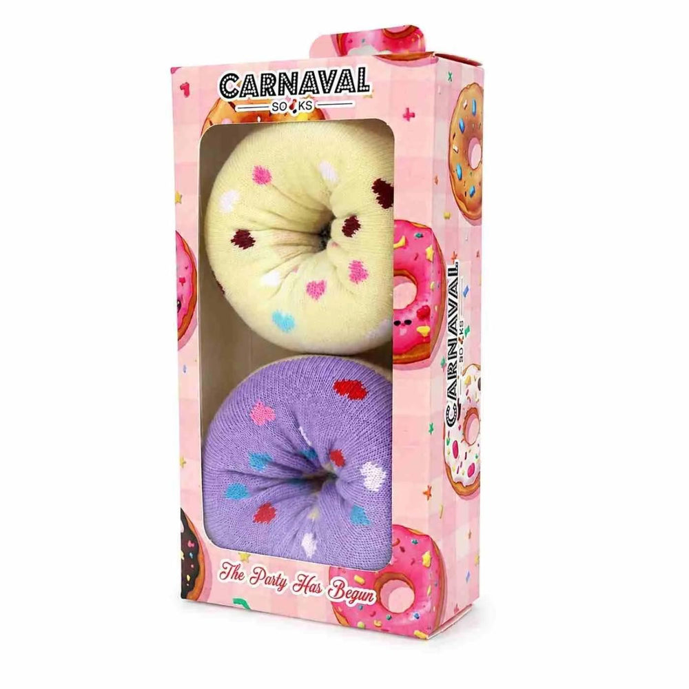 Carnaval Socks Donut Box 2-Pack Patterned Crew Socks