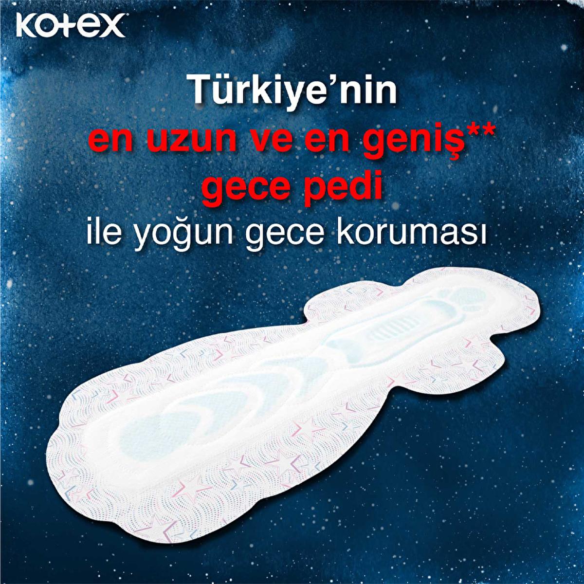 Kotex Ultra Gece Hijyenik Ped - Overnight Sanitary Pads for Women, Leakproof & Comfortable Feminine Hygiene Products - image 4
