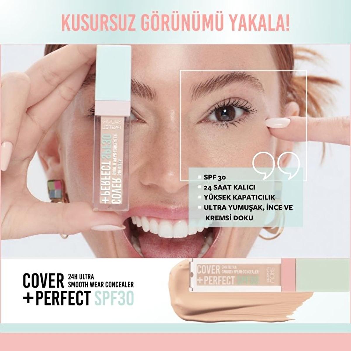 pastel-perfect-concealer-spf30-nude-pink-1, pastel-concealer-applicator Pastel Show by Pastel Cover+Perfect Concealer SPF30 Ultra Kapatıcı 304 Nude Pink Pastel Perfect Concealer SPF30 - High Coverage Moisturizer pastel, concealer, spf30, makeup, high-coverage, moisturizing, nude-pink, ultra-kapatıcı, ai-generated, face-makeup