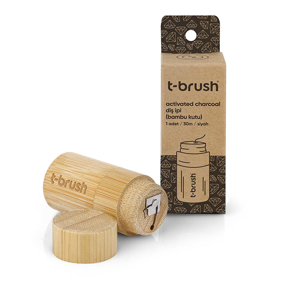 T-Brush Activated Charcoal Bamboo Dental Floss - Eco-Friendly, Vegan, Plastic-Free - Freshens Breath & Prevents Plaque T-Brush Bamboo Charcoal Floss - Eco-Friendly Dental Care Activated charcoal dental floss, Bamboo dental floss, Natural dental floss, Vegan dental floss, Biodegradable dental floss, Plastic free dental floss, Eco friendly dental floss, Sustainable dental floss, Mint dental floss, Charcoal floss, Dental Floss, Eco-conscious, Plastic-free, Natural oral hygiene, Sustainable oral hygiene, Mint f