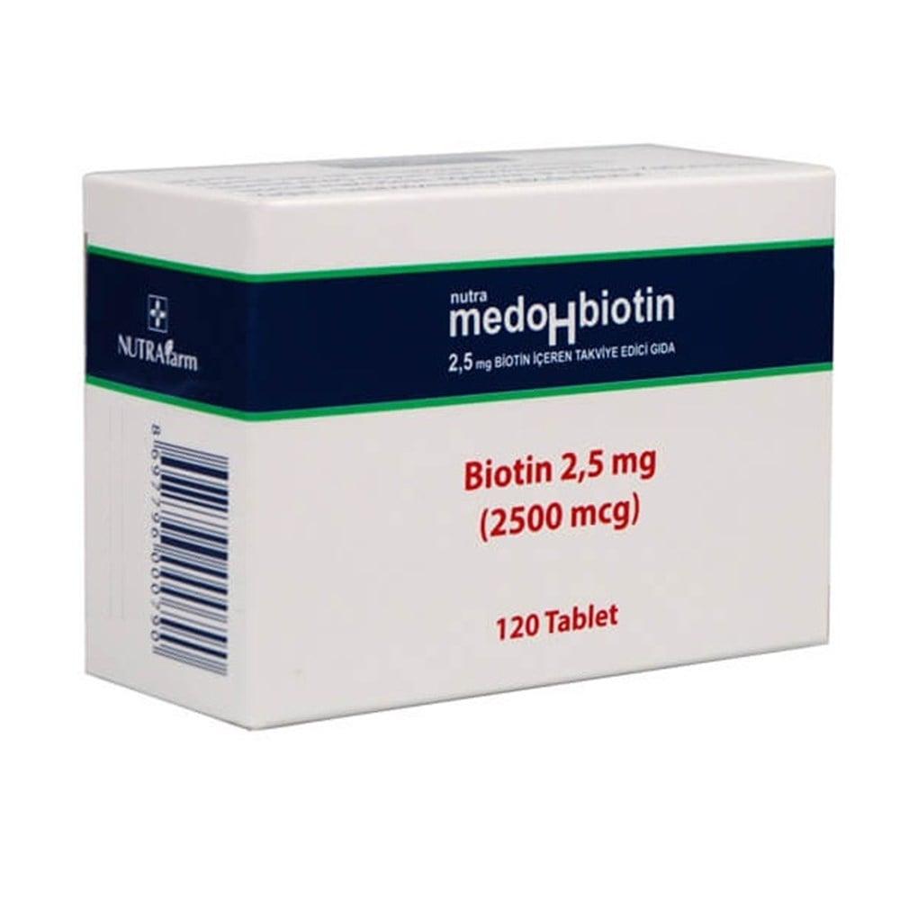 Dermoskin Medohbiotin Biotin 2.5mg Tablets - 120 Count Dietary Supplement for Hair, Skin, and Nail Health - image 3
