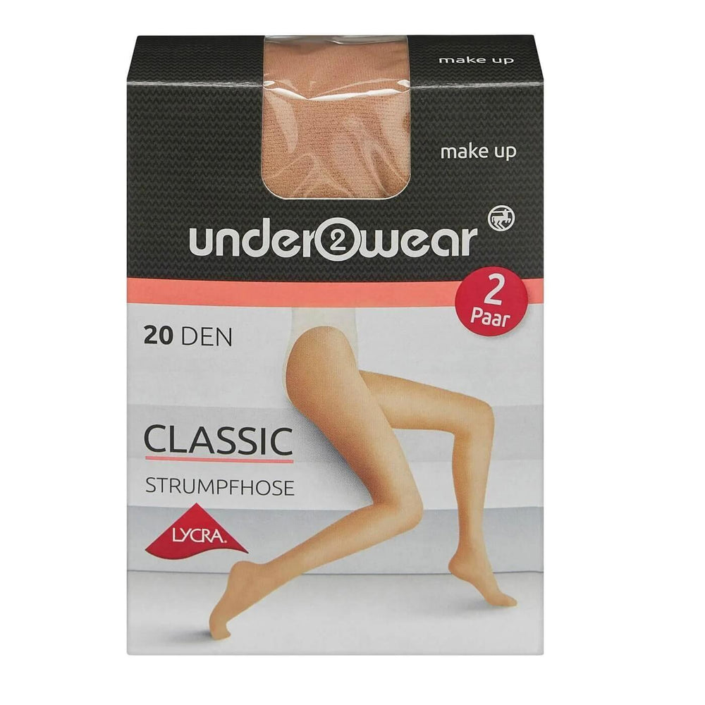 Underwear 20 Denier Sheer Lycra Tights in Nude - Size 36-38