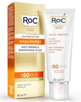 RoC Anti-Wrinkle Sunscreen SPF50+ - Hyaluronic Acid Face Sunscreen for UVA UVB Protection & Youthful Skin | 50ml RoC Anti-Wrinkle SPF50+ Sunscreen: Youthful Skin & Sun Protection anti-wrinkle sunscreen, SPF50+ sunscreen, hyaluronic acid sunscreen, sunscreen for wrinkles, broad spectrum sunscreen, UVA UVB protection, anti-aging sunscreen, daily sunscreen, face sunscreen, sun protection, anti-wrinkle, SPF50+, hyaluronic acid, UVA protection, UVB protection, broad spectrum, anti-aging, daily use, face, sun, sk