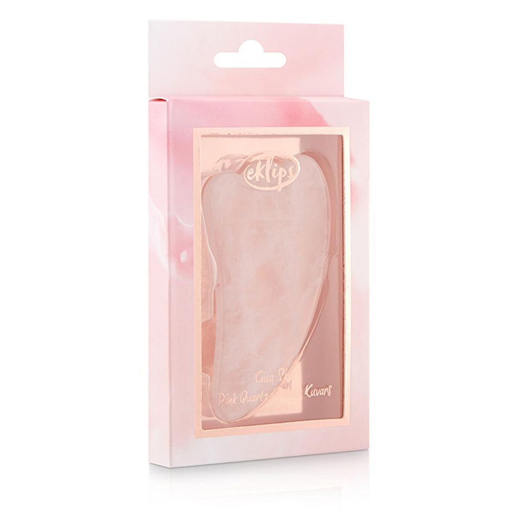 Eklips Rose Quartz Gua Sha Facial Massage Stone for Natural Skincare Routine - view 2