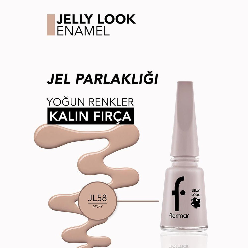 Flormar Jelly Look High-Shine Gel Effect Nail Polish JL58 Milky 11ml