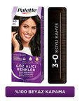 Palette Hair Dye - 3-0 Dark Brown with Keratin & Nourishing Oils for Vibrant Color Palette Dark Brown Hair Dye with Keratin - Vibrant & Nourishing hair dye, dark brown hair color, nourishing hair dye, intense pigment hair color, keratin hair dye, Palette hair products, hair care, hair coloring, dark brown hair dye, vibrant hair color, long-lasting hair color