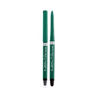 loreal paris infaillable gel eye pencil emerald green, emerald green eyeliner pencil close-up L'Oreal Paris Infaillable Gel Eye Pencil - Emerald Green | 0.01 oz L'Oreal Paris Infaillable Gel Eye Pencil - Emerald Green loreal-paris, gel-eye-pencil, emerald-green, eyeliner, makeup, waterproof, smoky-eye-pencil, eye-makeup, cosmetics, ai-generated