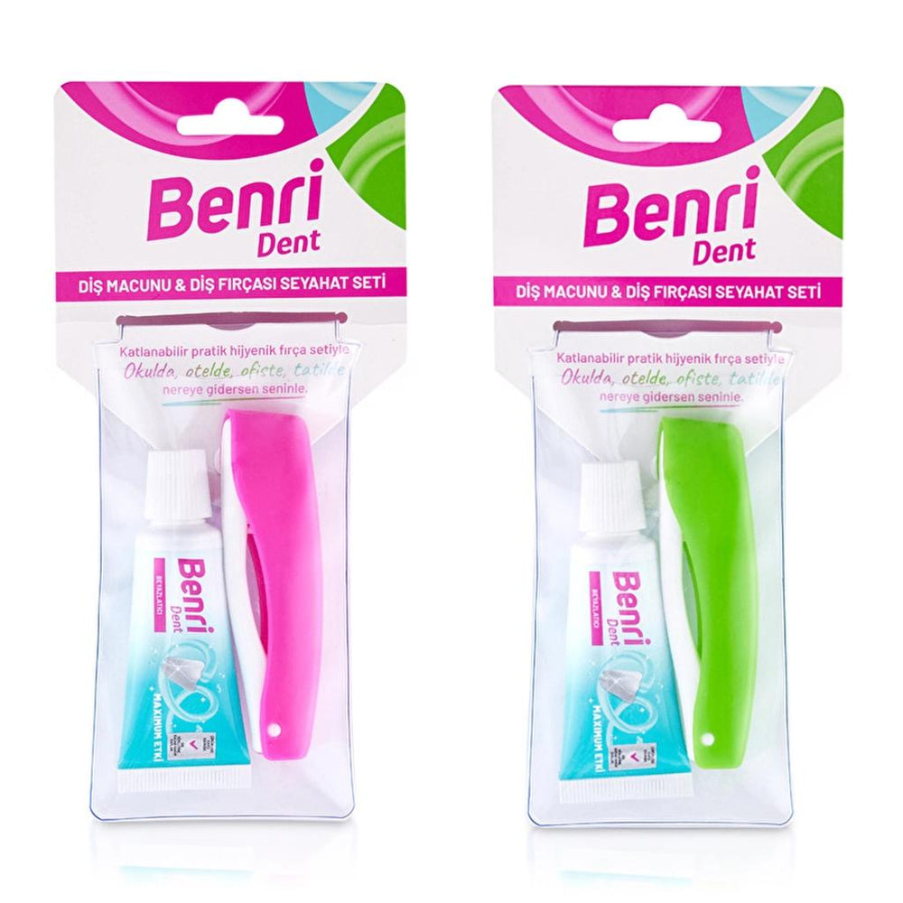 Benri Dent Travel Toothpaste & Toothbrush Set