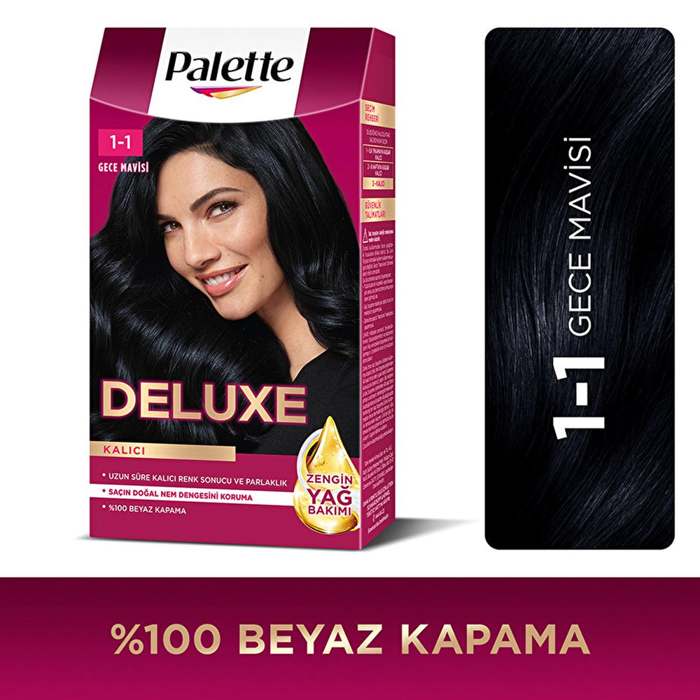 Palette Deluxe Gece Mavisi Hair Dye - Long-Lasting Vibrant Night Blue Hair Color with Nourishing Properties - view 3