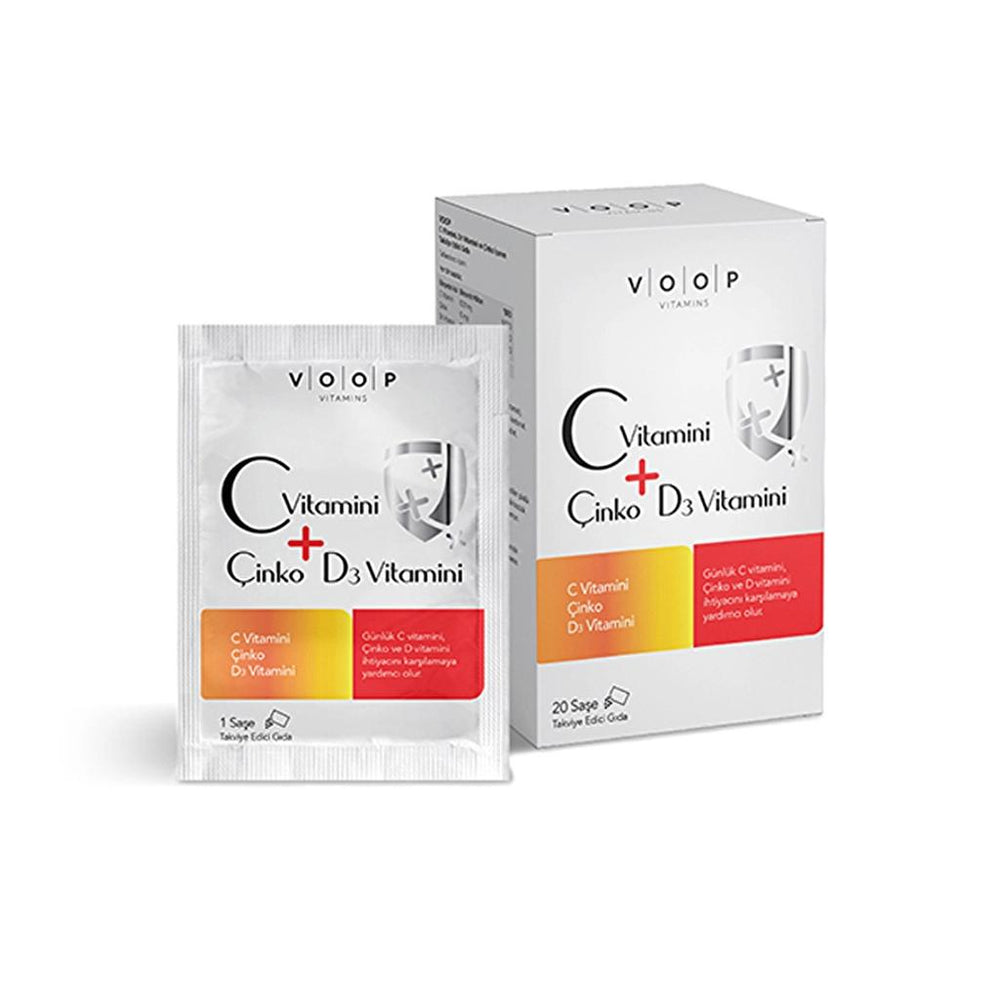 Voop Vitamin C, D3 & Zinc Dietary Supplement 20 Sachets
