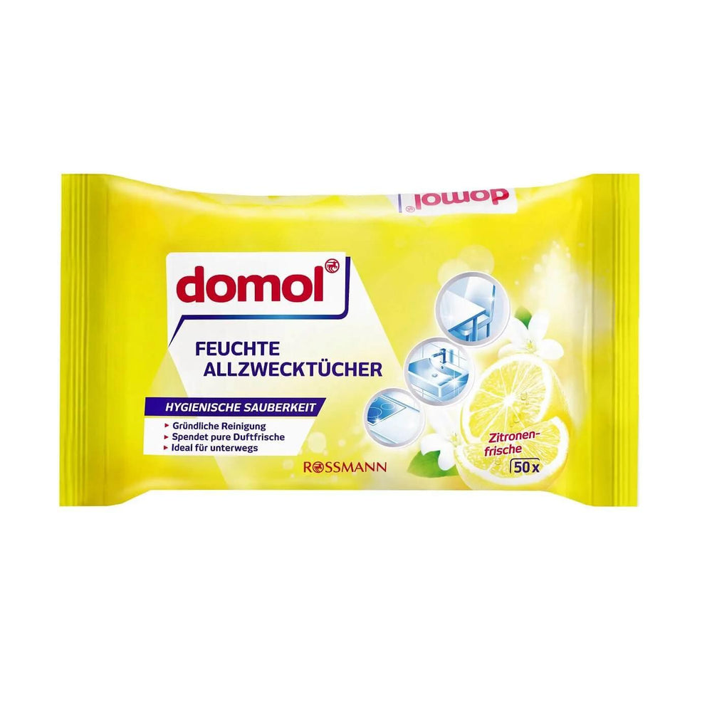 Domol Lemon Scented Surface Cleaning Wipes 50 Count
