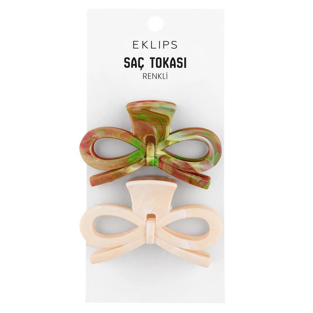 Eklips Marble Pattern Hair Clips for Secure Styling 2 Pieces