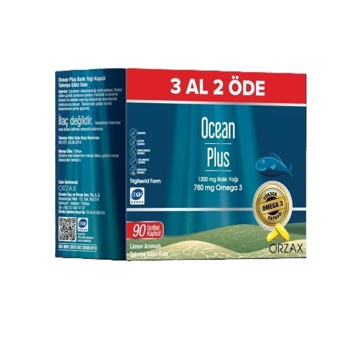Ocean Plus Omega-3 Fish Oil Supplement - High-Dose Omega-3, Purified Fish Oil Capsules for Heart and Brain Health, 90 Count Ocean Plus Omega-3 for Heart & Brain Health Omega-3 supplement, Fish oil capsules, High-dose Omega-3, Purified fish oil, Heart health supplement, Brain health support, Cognitive function, Cardiovascular health, Dietary supplement, Health and wellness, Omega-3 fatty acids, EPA, DHA, Molecularly distilled, 90 count, Adults, Children over 11