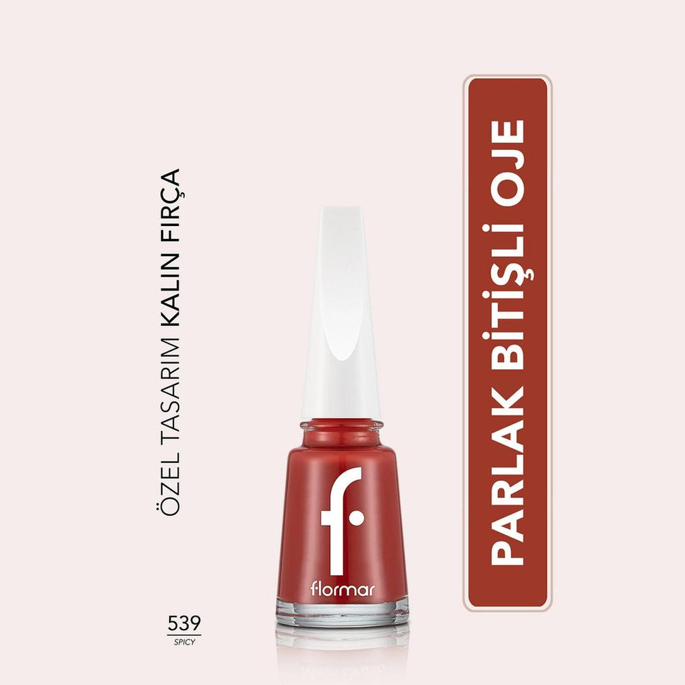 Flormar Nail Enamel Pigmented Polish 539 Spicy Glossy Finish