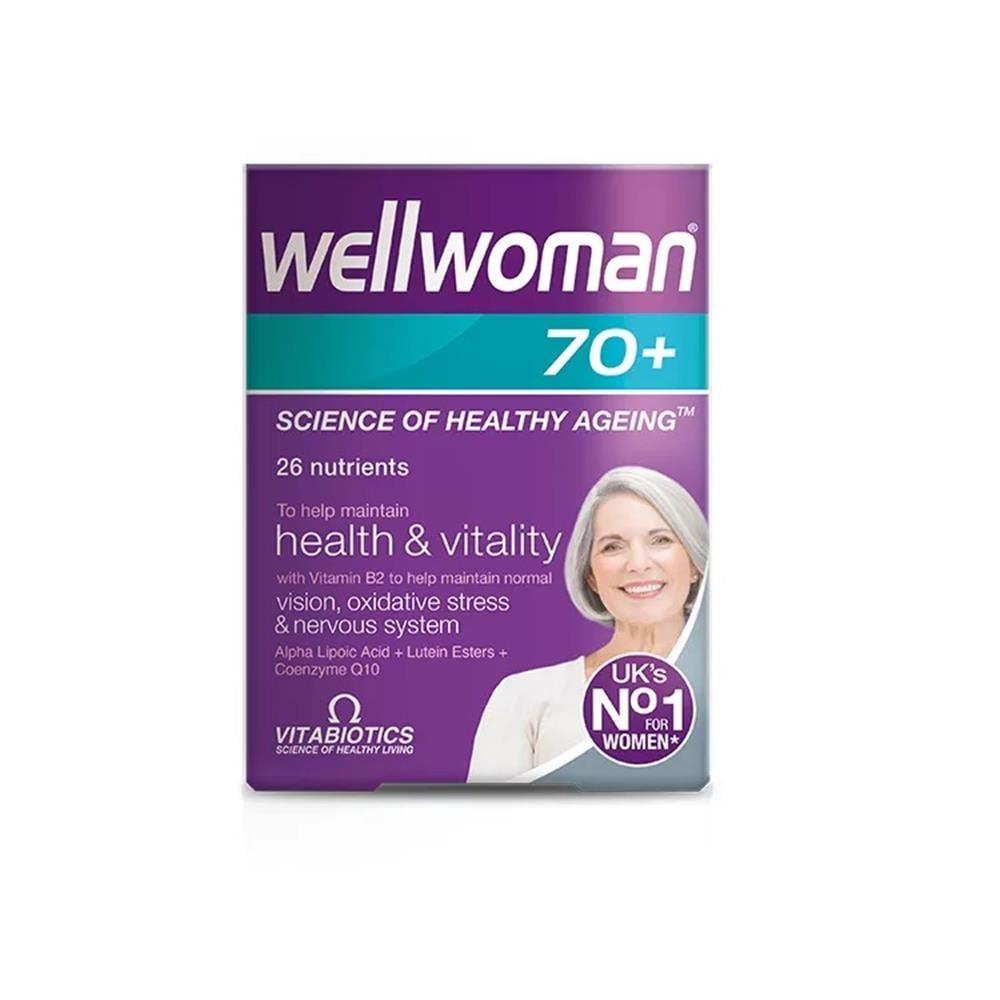 Vitabiotics Wellwoman 70+ Dietary Supplement for Women - Multivitamin and Antioxidant Support for Seniors, 30 Tablets Vitabiotics Wellwoman 70+ Supplement for Women 70+ Dietary Supplement for Women Over 70, Multivitamin for Elderly Women, Vitamins and Minerals for Women 70+, Wellwoman 70+ Supplement, Antioxidant Supplement for Seniors, Women's Health Supplements, Senior Nutrition, Vitabiotics, Multivitamin, Antioxidant Support