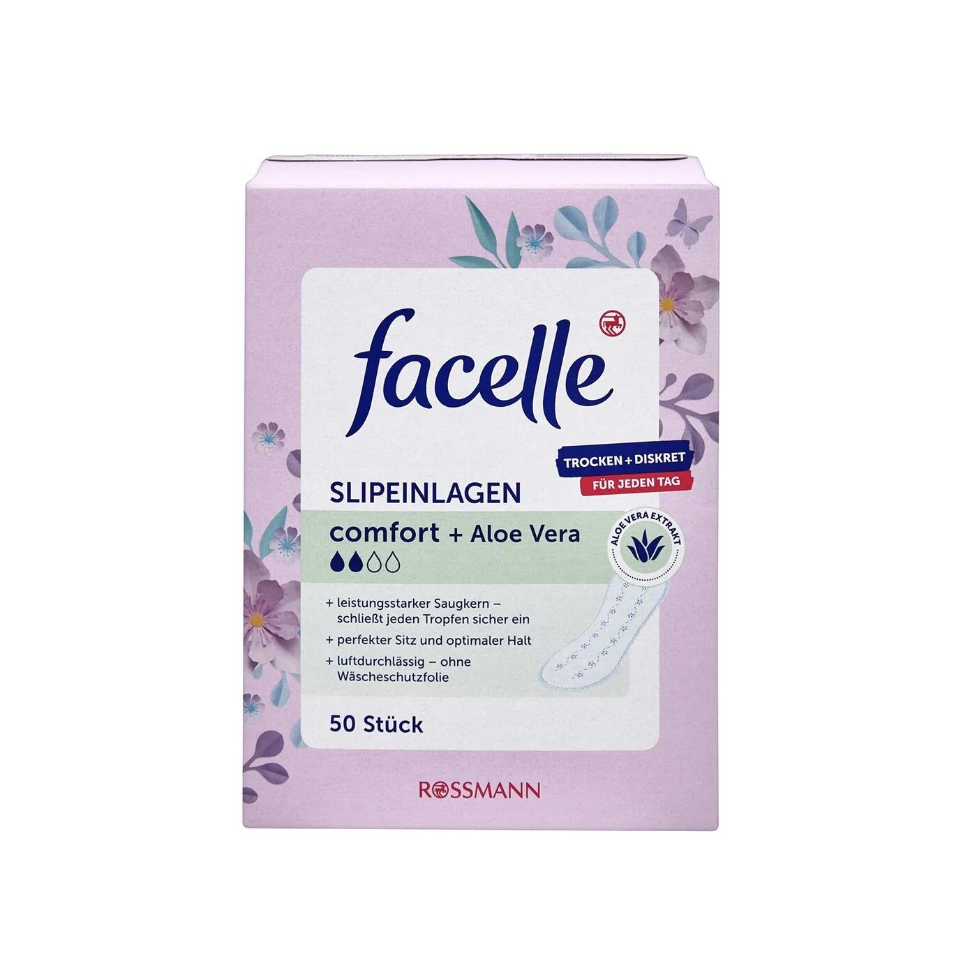 Facelle Daily Normal Panty Liners with Aloe Vera 50 Count