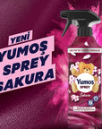 Yumoş Sakura Fabric and Home Fragrance Spray - Dermatologically Tested, Alcohol-Free, 15.22 fl oz Yumoş Sakura Fabric Spray - Fresh Home Fragrance fabric spray, home fragrance, Sakura scent, non-alcoholic fragrance, dermatologically tested spray, freshening spray for home and textiles, home care, fragrance spray, Yumoş, easy home fragrance, refreshing spray, floral scent, upholstery freshener, curtain freshener, carpet freshener