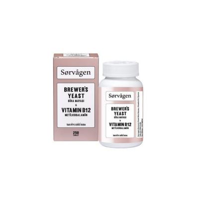 Sorvagen Brewer's Yeast and Vitamin B12 Supplement - 250 Tablets, Gluten & Lactose Free, Supports Nutritional Health Sorvagen Brewer's Yeast & Vitamin B12 - 250 Tablets, Gluten & Lactose Free Brewer's Yeast Supplement, Vitamin B12 Supplement, Gluten Free Dietary Supplement, Lactose Free Supplement, Health and Wellness Dietary Aid, Nutritional Health Support, Digestive Health, Nerve Tissue Health, Red Blood Cell Formation, Dietary Supplement, Natural Health, Wellness Product