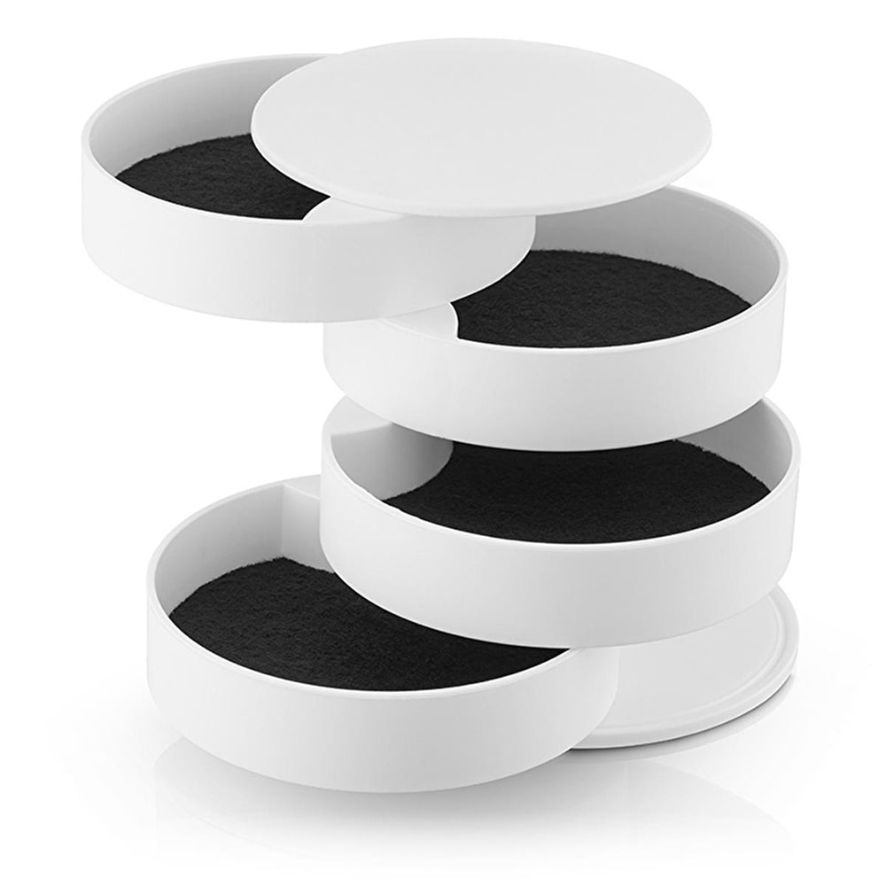 Eklips Jewelry Organizer - Compact 4-Compartment Storage for Earrings, Rings, Necklaces, and Bracelets