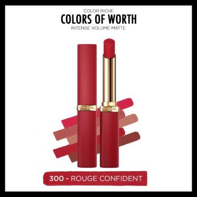 Loreal Paris Color Riche Rouge Confident Matte Lipstick - Long Lasting Hyaluronic Acid Lip Color - view 2