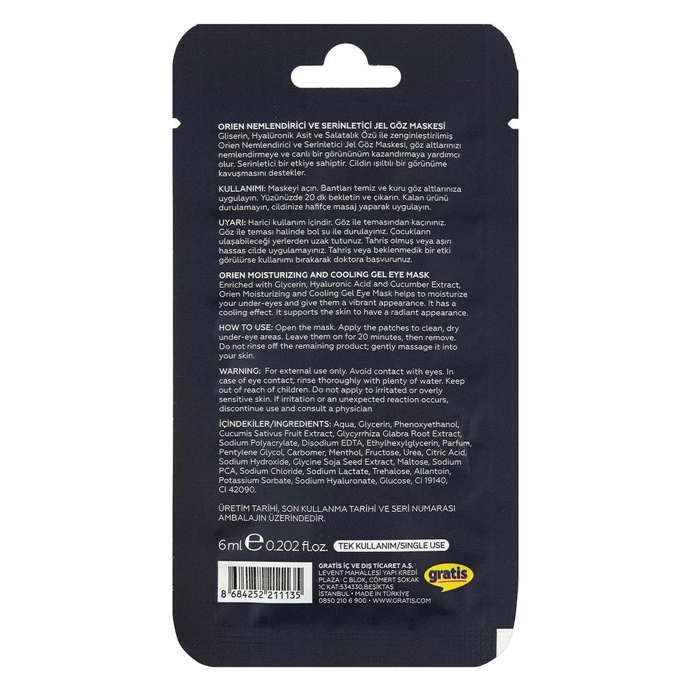 Orien Hydrating and Cooling Gel Eye Mask 1 Pair