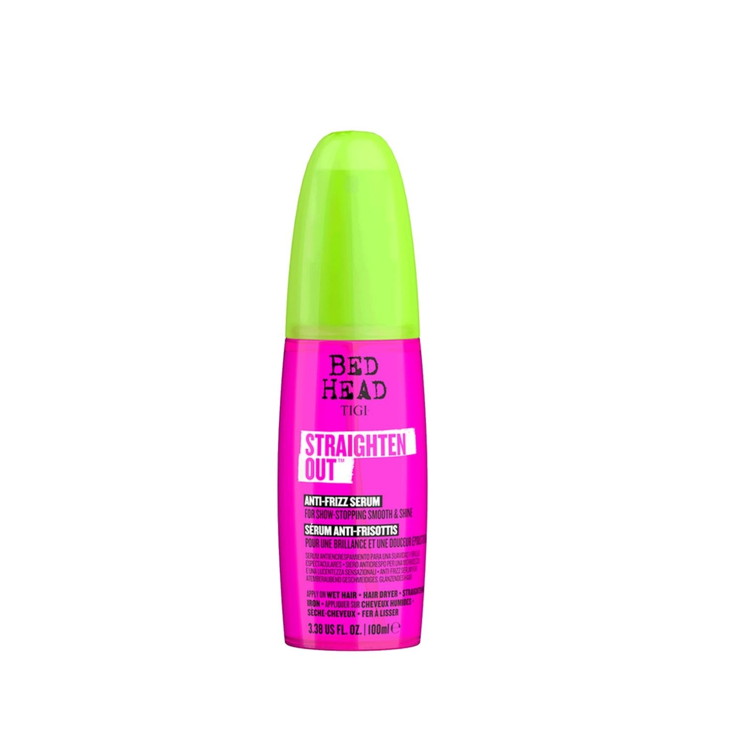 Tigi Bed Head Straighten Out Anti-Frizz Hair Serum 100ml - Smooths and Tames Unruly Hair Tigi Bed Head Anti-Frizz Serum for Smooth Hair hair serum, Tigi Bed Head, anti-frizz serum, hair smoothing serum, anti-static hair product, hair care, frizz control, hair management, smoothing serum, hair products, beauty products, cosmetics, Tigi, Bed Head, straightening serum, unruly hair solution, frizzy hair fix
