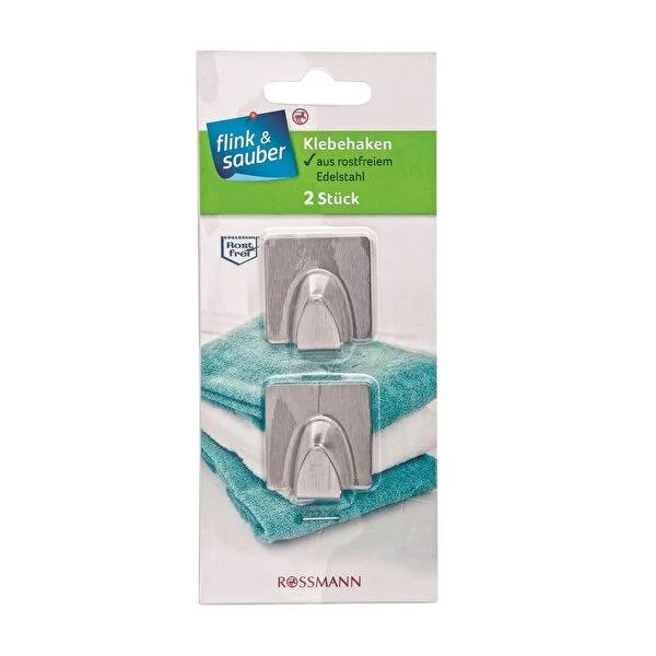 Flink & Sauber Stainless Steel Adhesive Hooks - Damage-Free Wall Mounted Hangers for Towels, Robes - Rustproof Bathroom Hooks Flink & Sauber Adhesive Hooks - Damage-Free Stainless Steel adhesive hook, stainless steel hook, damage-free hook, stick on hook, wall mounted hook, towel hook adhesive, bathroom hook, rustproof hook, hook, adhesive, stainless steel, damage-free, stick on, wall mounted, towel, bathroom, rustproof, kitchen, organization, renter friendly, homeowner, easy install, no drilling, towel han