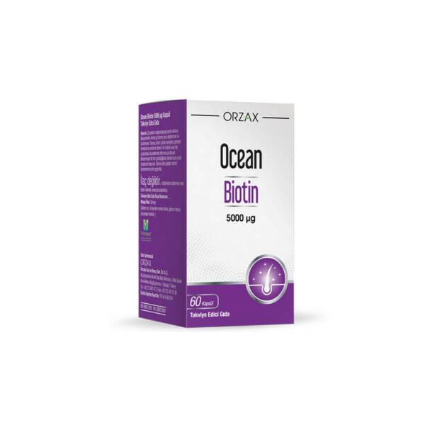 Ocean Biotin 5000 mcg Dietary Supplement for Hair, Skin Health - 60 Capsules - image 3