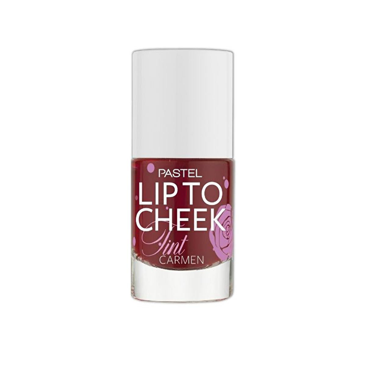 pastel lip to cheek tint carmen, pastel lip to cheek tint applied on lips, pastel lip to cheek tint applied on cheeks, packaging of pastel lip to cheek tint Pastel Lip To Cheek Tint Carmen - Multi-Functional Tint for Lively Lips & Cheeks | 0.32 fl. oz. Pastel Lip To Cheek Tint Carmen - Multi-Functional Tint pastel, lip-tint, cheek-tint, vegan-cosmetics, cruelty-free, multifunctional, hyaluronic-acid, natural-beauty, long-lasting, ai-generated