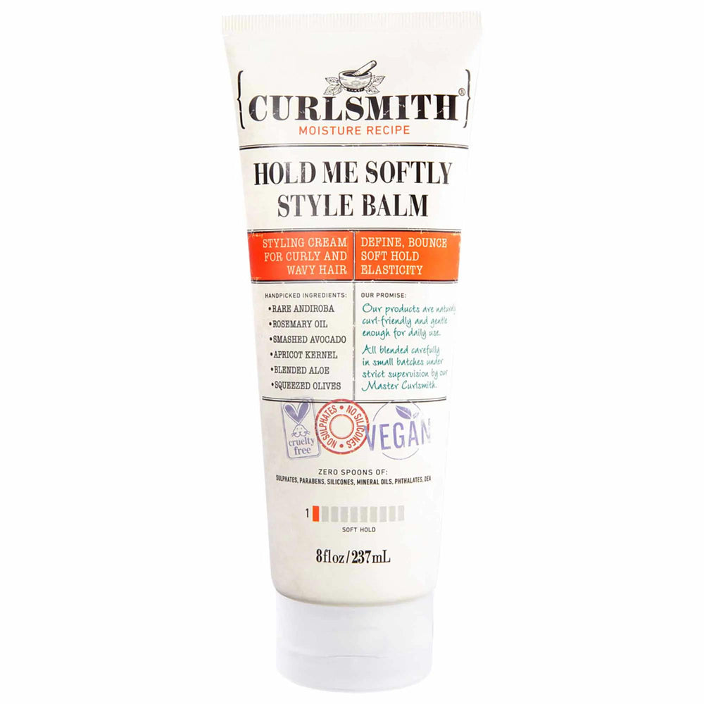 Hold Me Softly Curly Hair Styling Cream Balm - Vegan, Sulfate-Free Curl Enhancer for All Curl Types Hold Me Softly Curly Hair Styling Cream Balm - Vegan & Sulfate-Free curly hair styling cream, curl enhancing product, vegan hair care, cruelty-free hair products, sulfate-free hair styling, curly hair products, hair styling cream, wavy hair care, coily hair products, natural hair care, gluten-free cosmetics, clean beauty, hair care for sensitive scalps