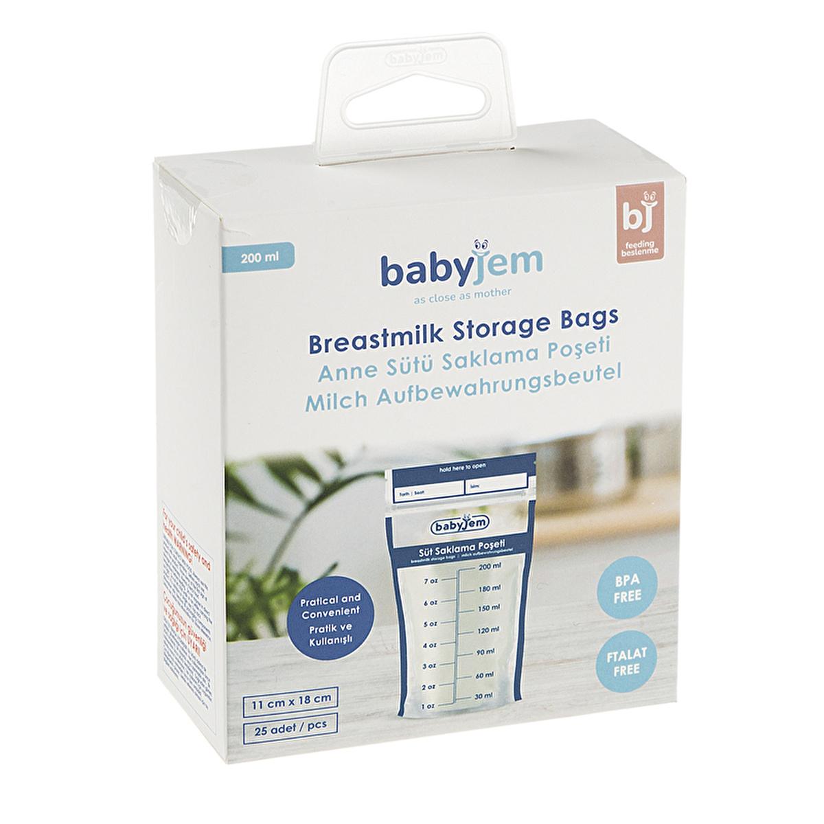 Babyjem Breast Milk Storage Bags - Sterile, BPA-Free, Airtight & Self-Standing - 25 Count Babyjem Breast Milk Storage Bags - Sterile & BPA-Free breast milk storage bags, sterile breast milk bags, BPA-free breast milk storage, airtight breast milk bags, self-standing breast milk storage, Babyjem, new mom essentials, baby products, breastfeeding support, safe storage solutions