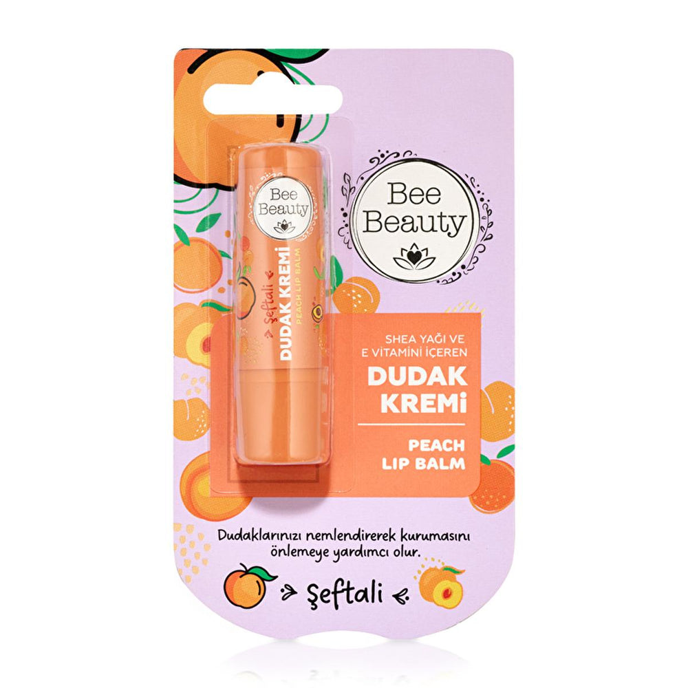 Bee Beauty Moisturizing Peach Lip Balm with Shea Butter & Vitamin E - Hydrating Lip Care for Dry Lips - view 3