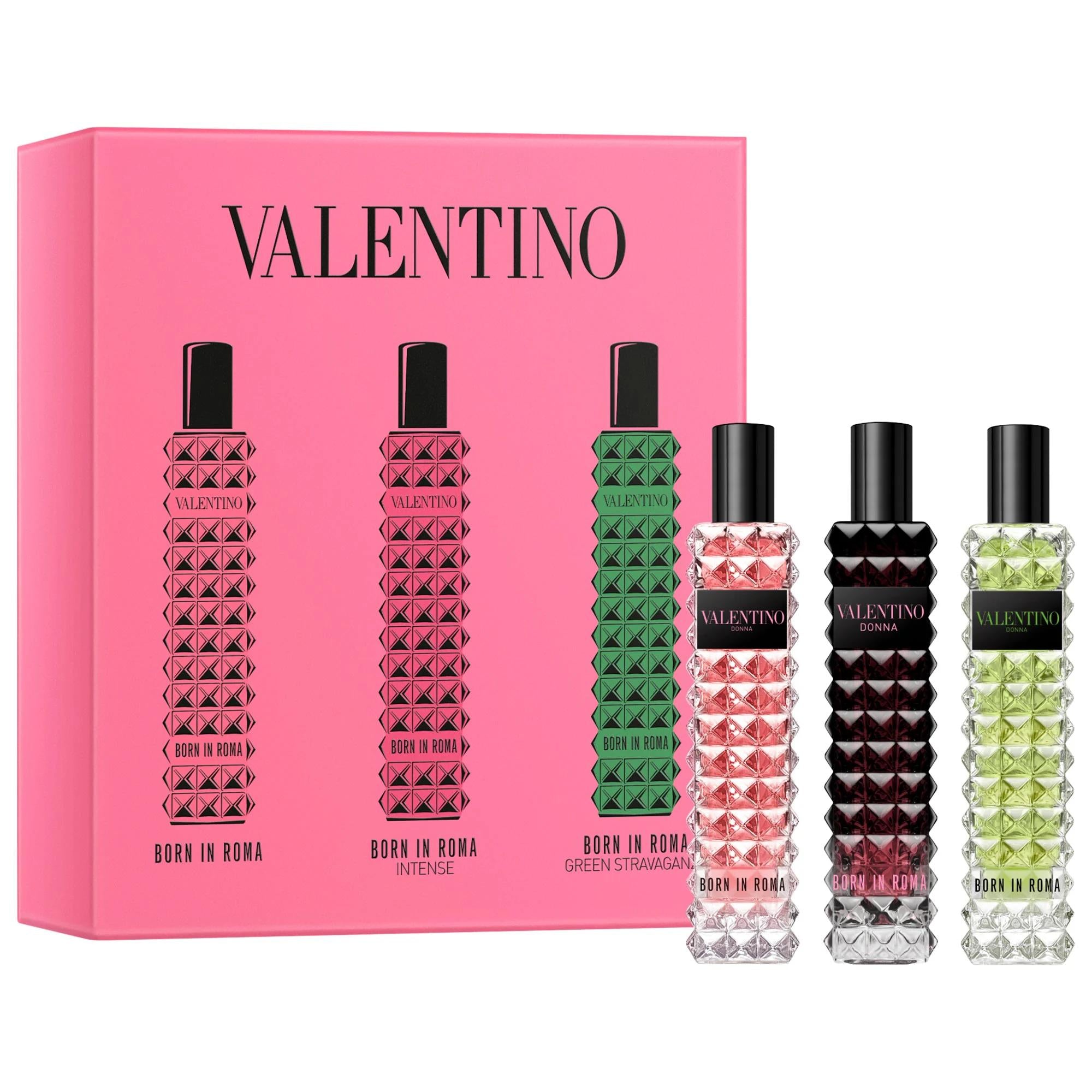 Valentino Born in Roma Mini Fragrance Discovery Set: Experience Jasmine, Vanilla &amp; More | Eau de Parfum Sampler, Travel Size Perfume Valentino Born in Roma Fragrance Set | Mini Perfume Sampler Valentino Born in Roma, Fragrance discovery set, Mini perfume set, Eau de parfum sampler, Designer fragrance set, Women&#39;s fragrance gift, Jasmine vanilla perfume, Travel size perfume, Donna Born in Roma Green Stravaganza, Donna Born in Roma Intense, Perfume sampler, Valentino perfume, Women&#39;s fragrance, Gift set, Trav