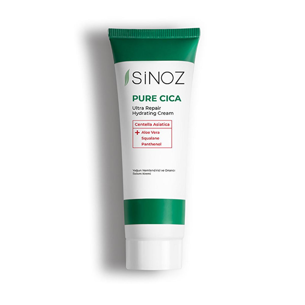 Sinoz Pure Cica Cream: Intensive Hydration & Repair - Soothing Centella Asiatica, Squalane & Aloe Vera -  Sensitive Skin Moisturizer, Post-Procedure Care Sinoz Cica Cream: Soothe & Repair Skin - Sensitive Skin Moisturizer Cica cream, Centella Asiatica cream, Soothing moisturizer, Repairing skin cream, Sensitive skin moisturizer, Post tattoo care cream, Post shave balm, Post laser treatment cream, Squalane moisturizer, Aloe vera face cream, facial moisturizer, dry skin, irritated skin, redness relief, skin b