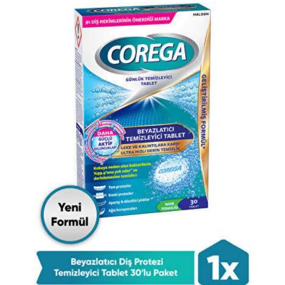 Corega Whitening Denture Cleanser Mint Freshness 30 Tablets
