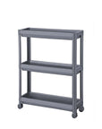 Decobella Narrow Storage Rack 3-Tier Wheeled Bathroom Kitchen Organizer