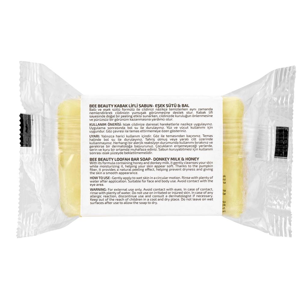 Bee Beauty Donkey Milk &amp; Honey Loofah Soap for Soft Skin 100g