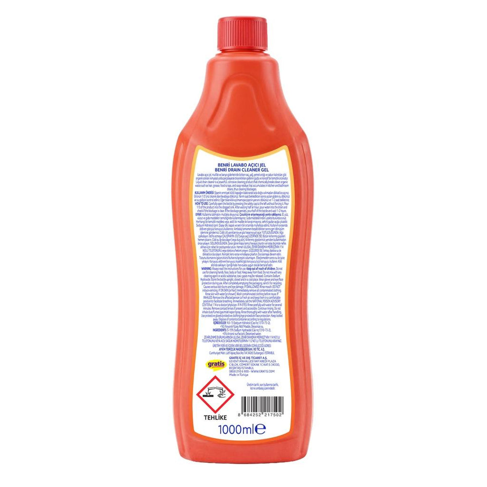 Benri Sink Opener Gel Clog Remover 1000 ml