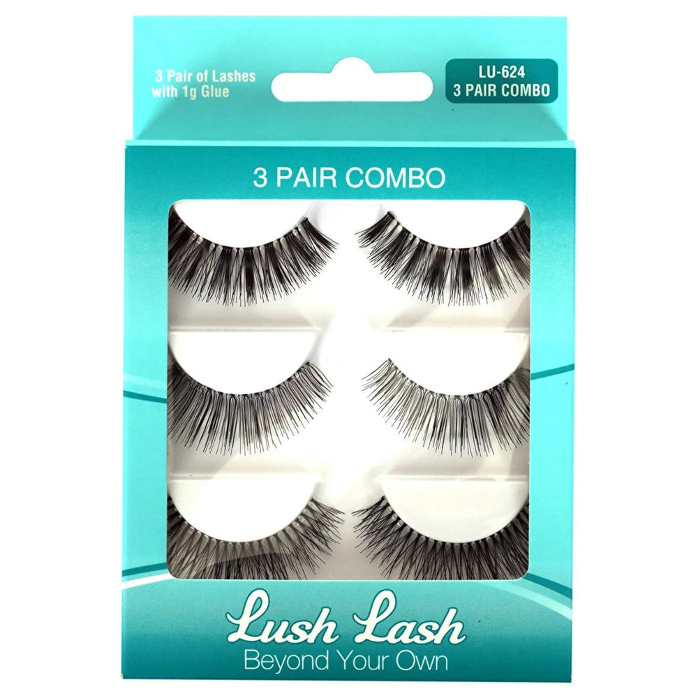 Lush Lash LU-624 False Eyelash Bonus Pack 3 Pairs