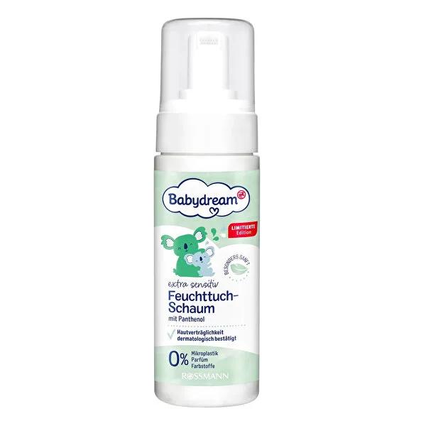Babydream Extra Sensitive Baby Wipe Foam: Gentle Cleansing with Panthenol, Vegan, & Dermatologically Tested - Ideal for Sensitive Skin & Eco-Conscious Parents Babydream Baby Wipe Foam: Gentle, Vegan, & Dermatologically Tested baby wipe foam, gentle baby cleanser, panthenol baby wipes, vegan baby skincare, dermatologically tested baby wipes, pH balanced baby wipes, recycled plastic baby wipes, sensitive skin baby wipes, infant cleansing foam, baby skin care products, baby wipes, baby cleanser, sensitive skin