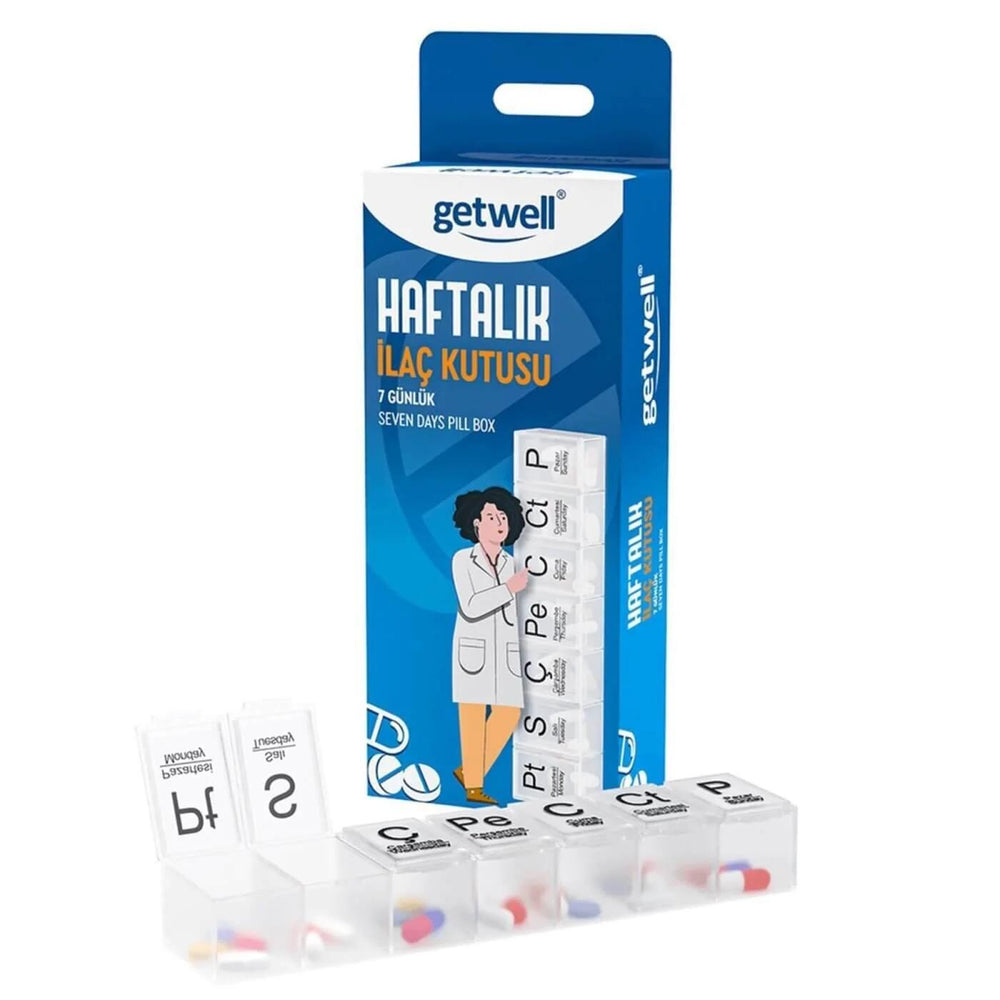 Getwell Weekly Pill Organizer for Daily Medication 1 pc