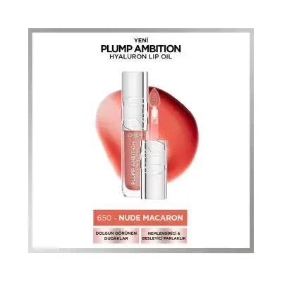 Loreal Paris Plump Ambition Hyaluron Lip Oil - 650 Nude Macaron, Moisturizing Lip Care with Hyaluronic Acid Loreal Paris Lip Oil for Hydrated Lips Loreal Paris Lip Oil, Hyaluronic Acid Lip Care, Nude Macaron Lip Color, Moisturizing Lip Products, Cosmetic Lip Oil, Lip Care, Beauty Products, Cosmetics, Lip Hydration, Natural Lip Color