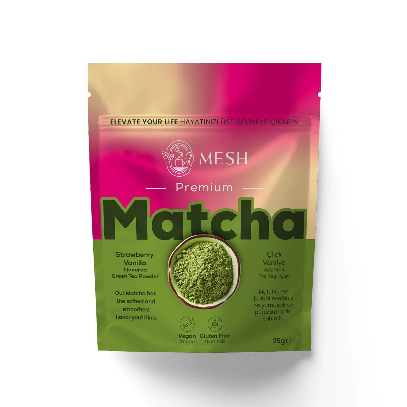 Mesh Matcha Strawberry Vanilla Green Tea 25g