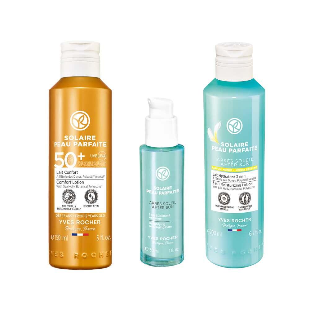 Solaire Peau Parfaite SPF 50+ Sun Protection and After-Sun Care Set - Moisturizing Face and Body Sunscreen with Anti-Aging Benefits SPF 50+ Sun Care Set - Moisturizing & Anti-Aging SPF 50+ sun protection, after-sun care set, face and body sunscreen, moisturizing sun care products, anti-aging sun protection, skincare, sun care, cosmetics, beauty products, outdoor enthusiasts, skincare routine, sunburn prevention, skin hydration, anti-aging skincare