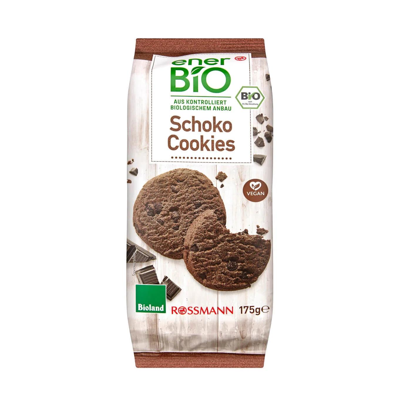 EnerBio Organic Chocolate Cookies Crunchy Snack 175g