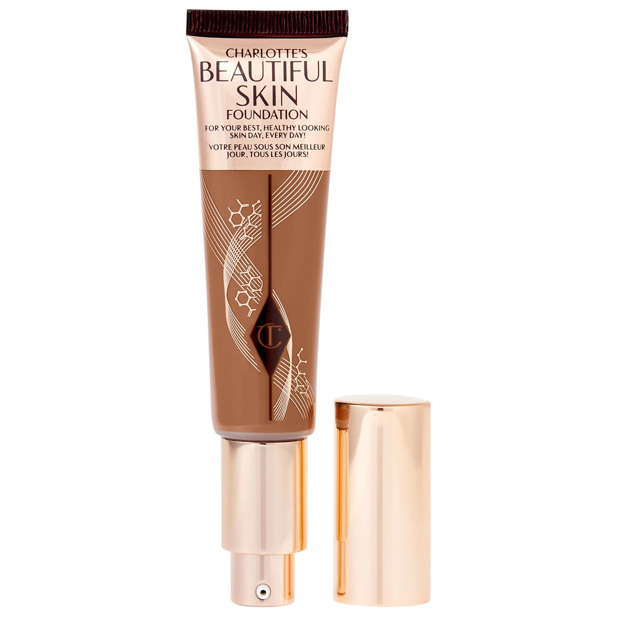 Charlotte Tilbury Beautiful Skin Medium Coverage Liquid Foundation with Hyaluronic Acid - Long Lasting, Vegan &amp; Cruelty Free Charlotte Tilbury Beautiful Skin Foundation - Long Lasting, Hydrating &amp; Vegan liquid foundation, medium coverage foundation, hyaluronic acid foundation, natural finish foundation, vegan cruelty-free makeup, long-lasting foundation, skincare-infused foundation, charlotte tilbury, beautiful skin foundation, makeup, face makeup, foundation makeup, skincare-infused makeup, clean beauty, c